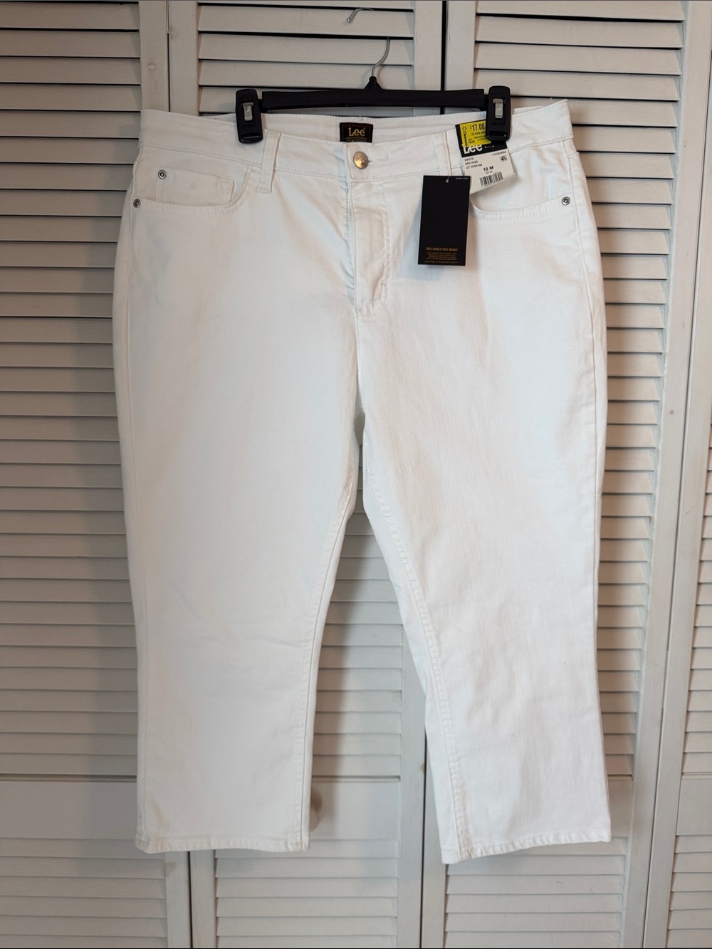 Lee White Cropped Mid-Rise Women's Jeans